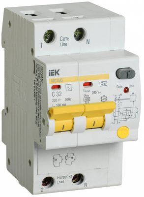 IEK (ИЭК) IEK Дифференциальный автоматический выключатель АД12MS 2Р 32А 100мА