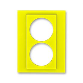 ABB EPJ Levit жёлтый / дымчатый чёрный Сменная панель на розетку двойную, , жёлтый