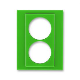 ABB EPJ Levit зелёный / дымчатый чёрный Сменная панель на розетку двойную, , зелёный