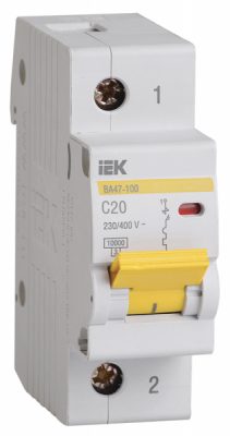 IEK (ИЭК) IEK Автоматический выключатель ВА47-100 1Р 20А 10кА характеристика C