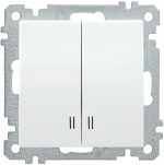 IEK ВС10-2-1-Б Выключатель двуклавишный с индикацией 10А BOLERO белый