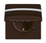 Allwetter 44 Розетка , c полем для надписи, с крышкой, с защ. шторками, , IP44, коричневая, уплотнительно кольцо в комплекте, 16А, 250В.